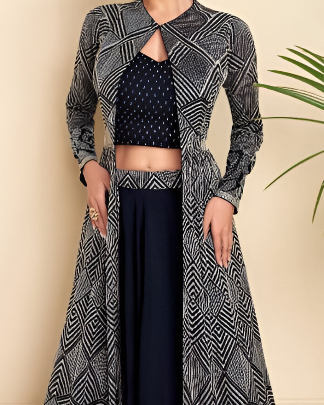 Dark Blue Embroidered Heavy Real Georgette Readymade Lehenga