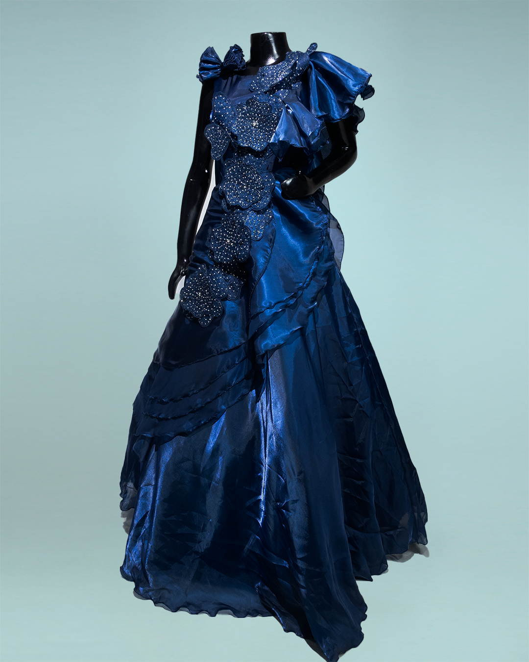 Dark Blue Beats Work Jimmy Chu Readymade Party Wear Gown