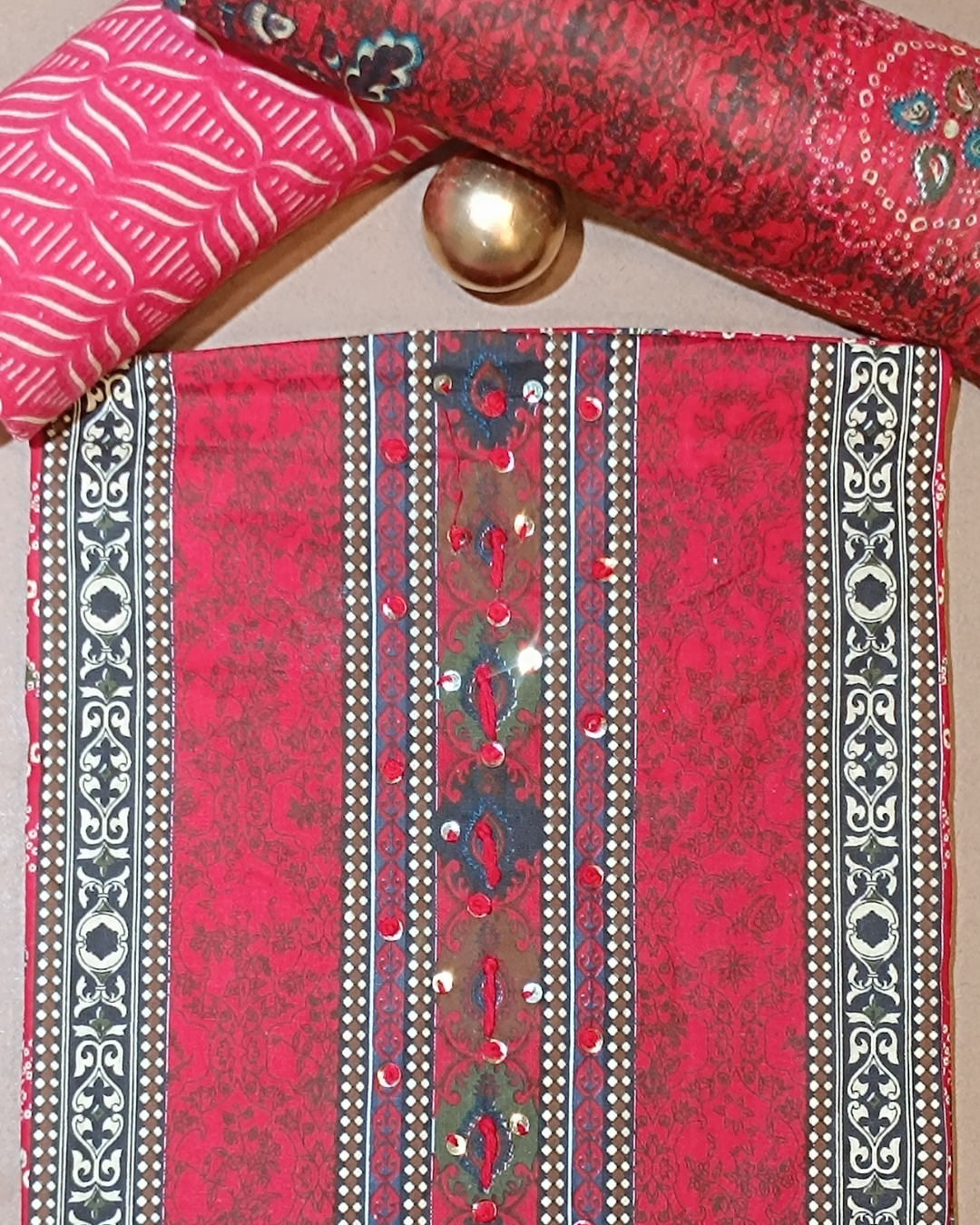 Shade Of Red Mal Cotton printed fabric Unstitched Salwar Suit
