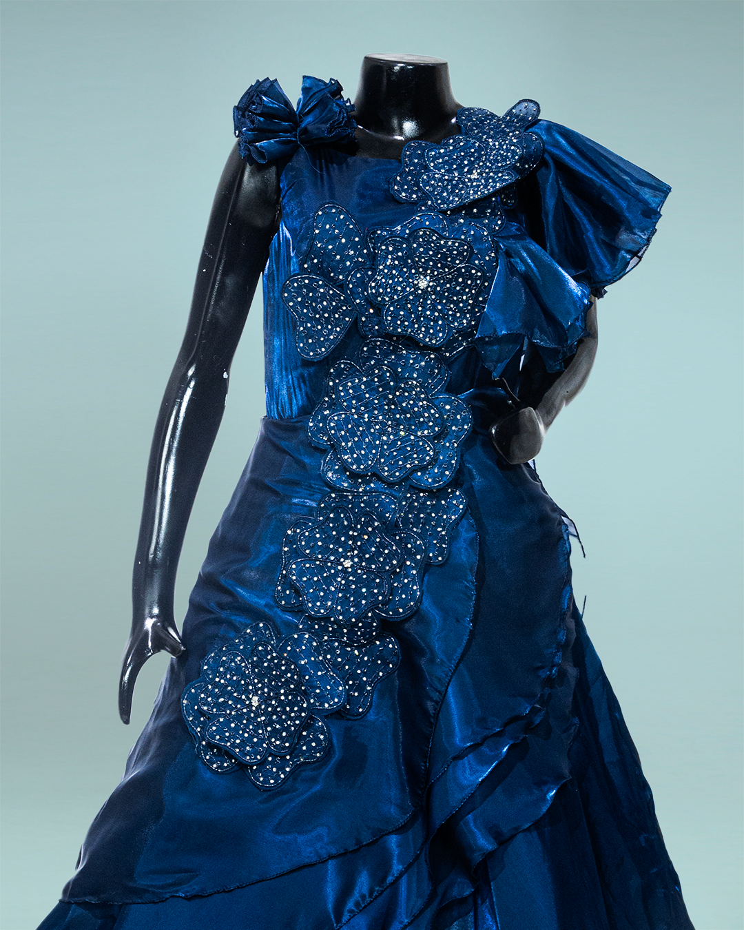 Dark Blue Beats Work Jimmy Chu Readymade Party Wear Gown