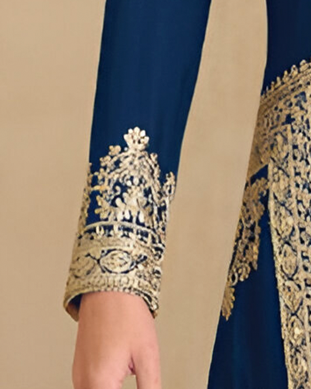 Dark Blue Embroidered Real Chinon Readymade Pakistani Salwar Suit