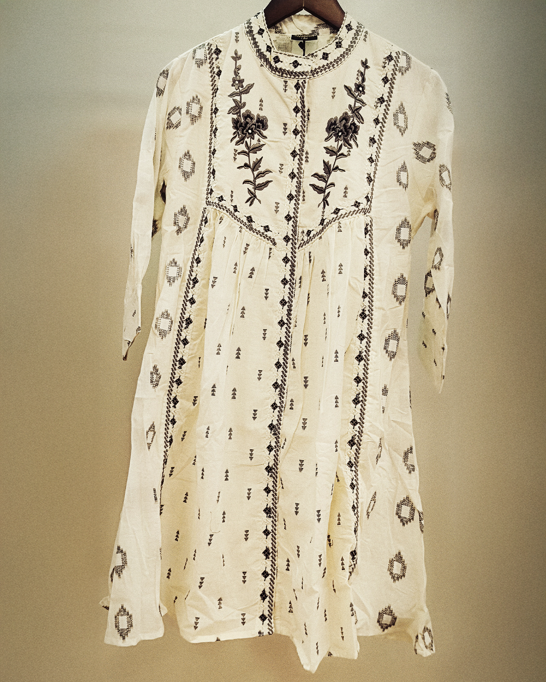 White And Black Pure Cotton Readymade Short Frocks