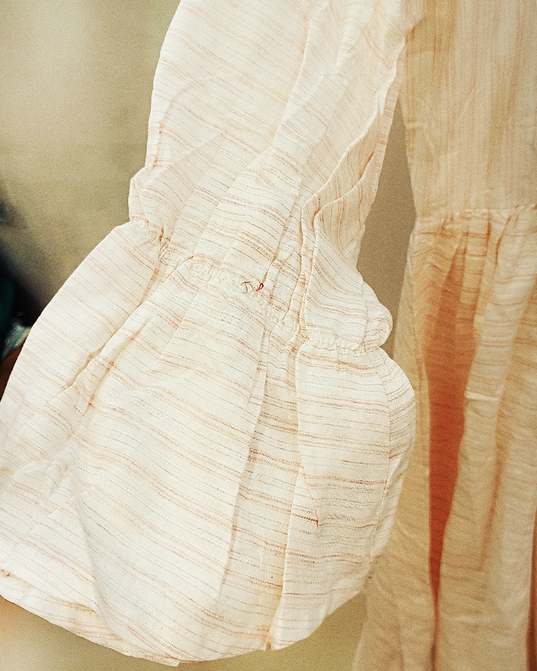 White And Orange Pure Cotton Readymade Short Frocks
