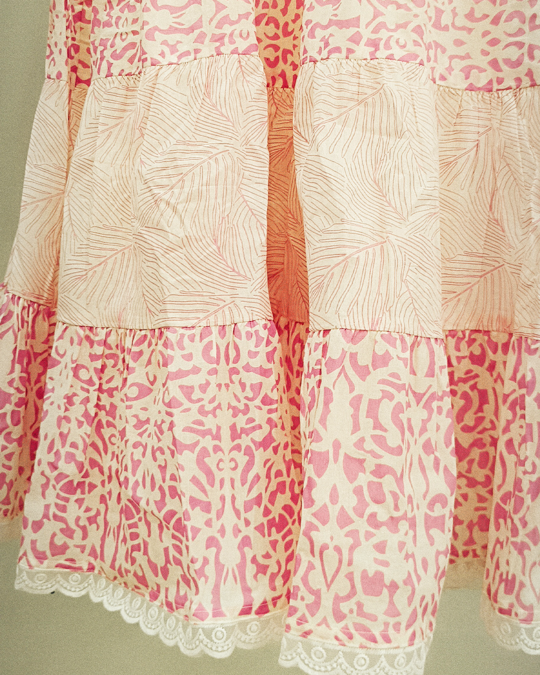 White And Pink Pure Cotton Readymade Short Frocks