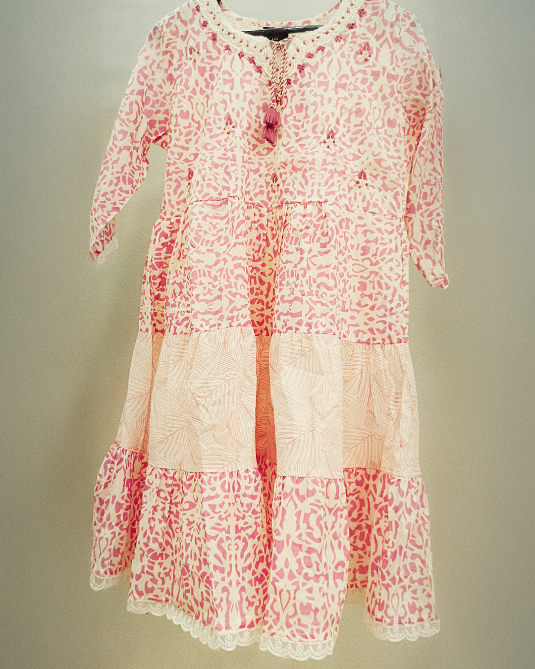 White And Pink Pure Cotton Readymade Short Frocks