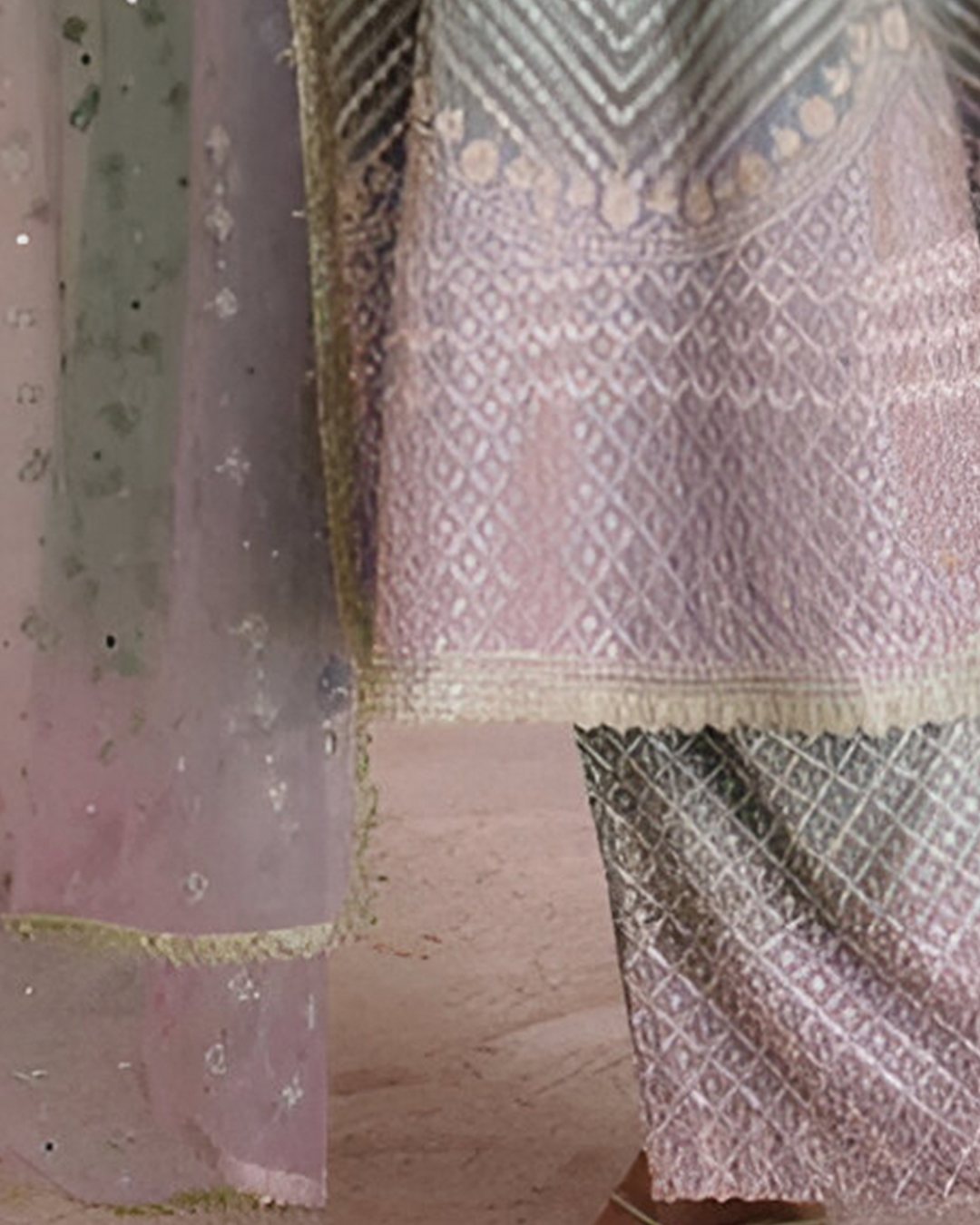 Green Embroidered Georgette Readymade Salwar Suit