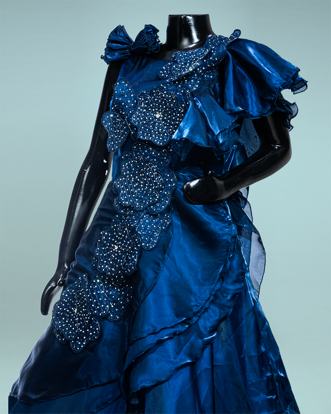 Dark Blue Beats Work Jimmy Chu Readymade Party Wear Gown