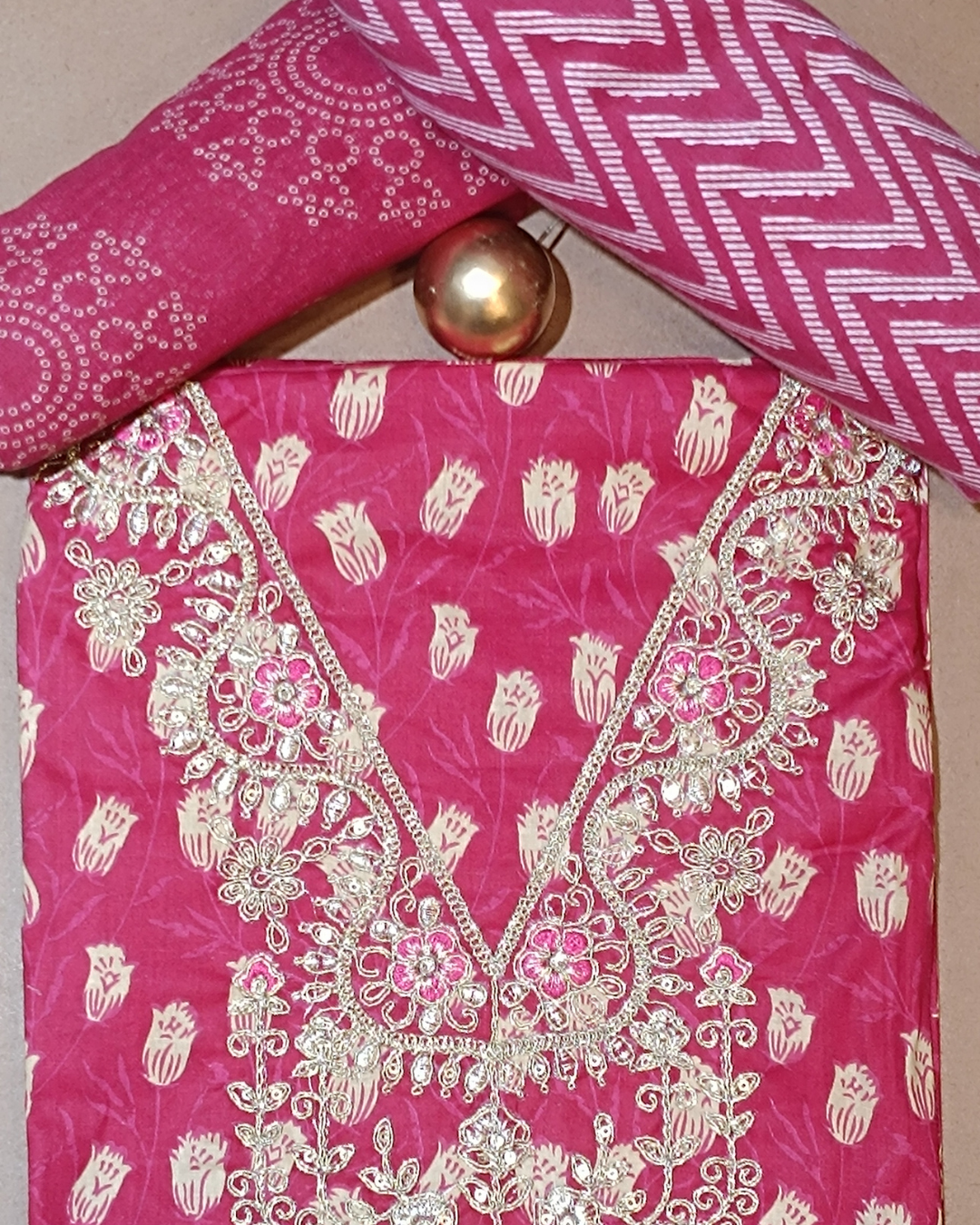 Maroon Mal Cotton printed fabric Unstitched Salwar Suit