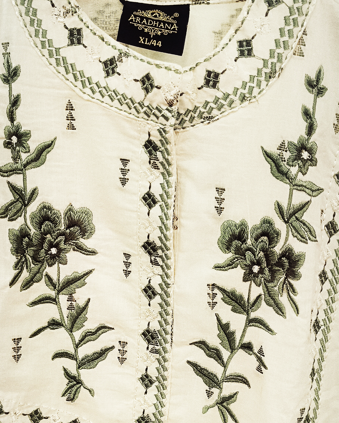 White And Green Pure Cotton Readymade Short Frocks