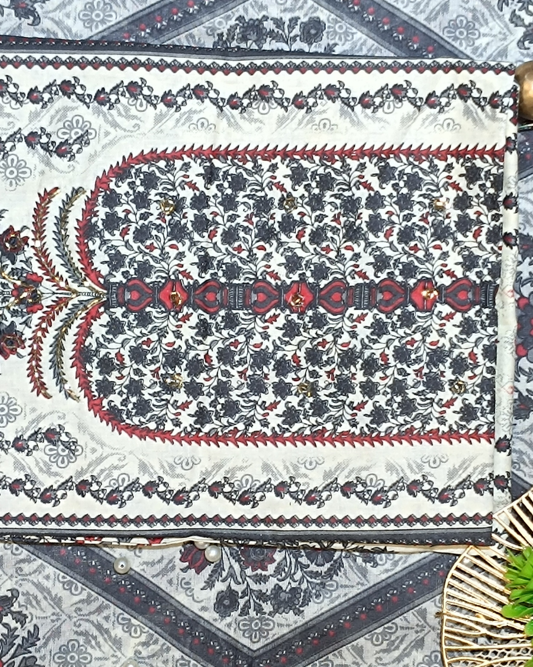 Dark Blue Mal Cotton printed fabric Unstitched Salwar Suit