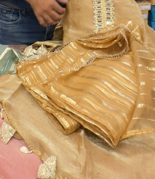 Glass Fabric Mirror work Cordset with dupatta