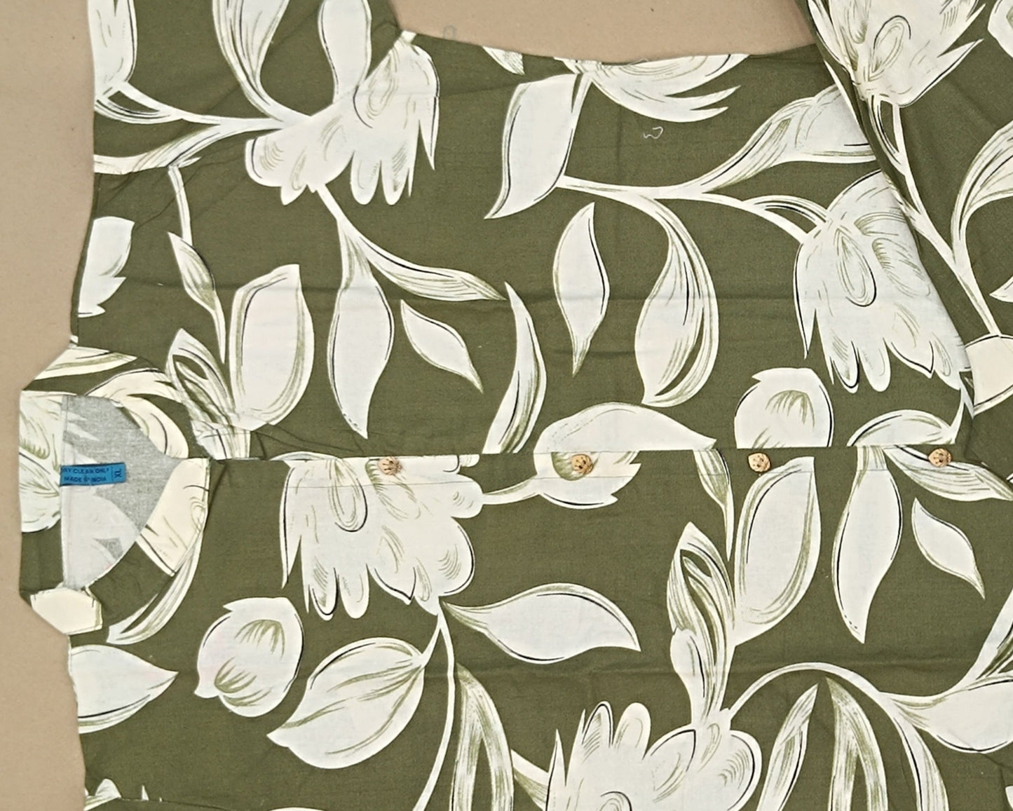 Light Green Printed Cotton Flex Ready Made Co-ord Set