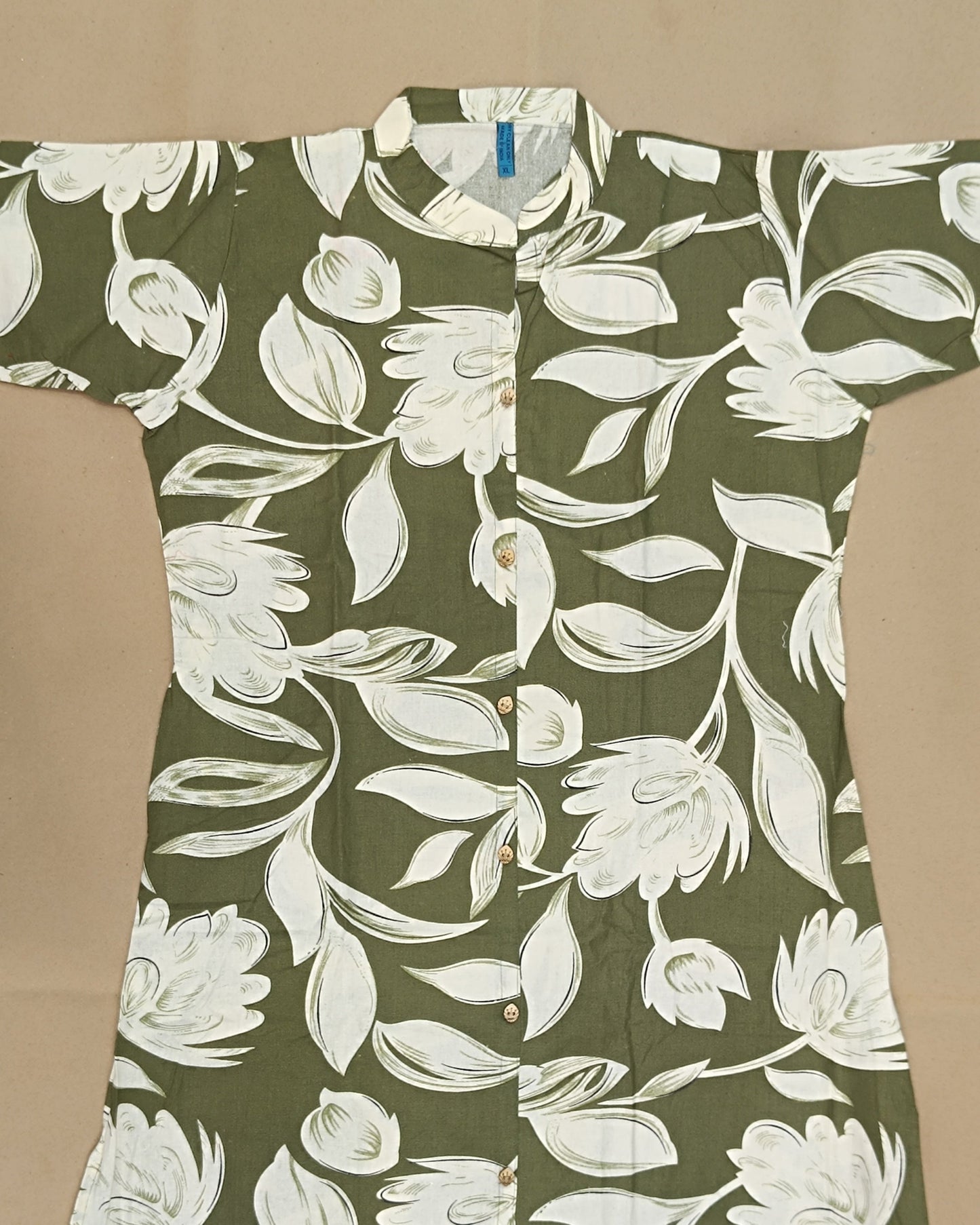 Light Green Printed Cotton Flex Ready Made Co-ord Set