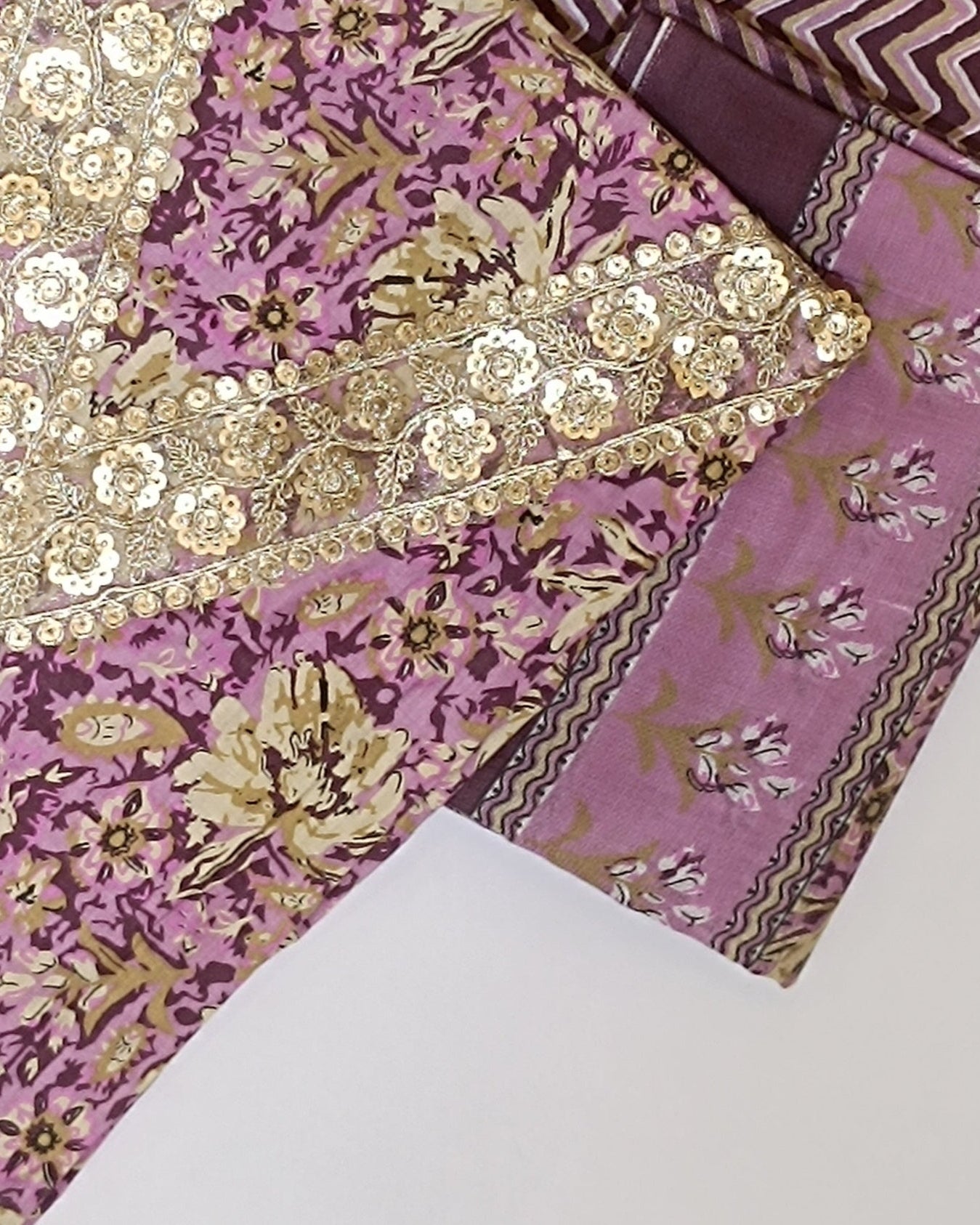 Pink Mal Cotton printed fabric Unstitched Salwar Suit