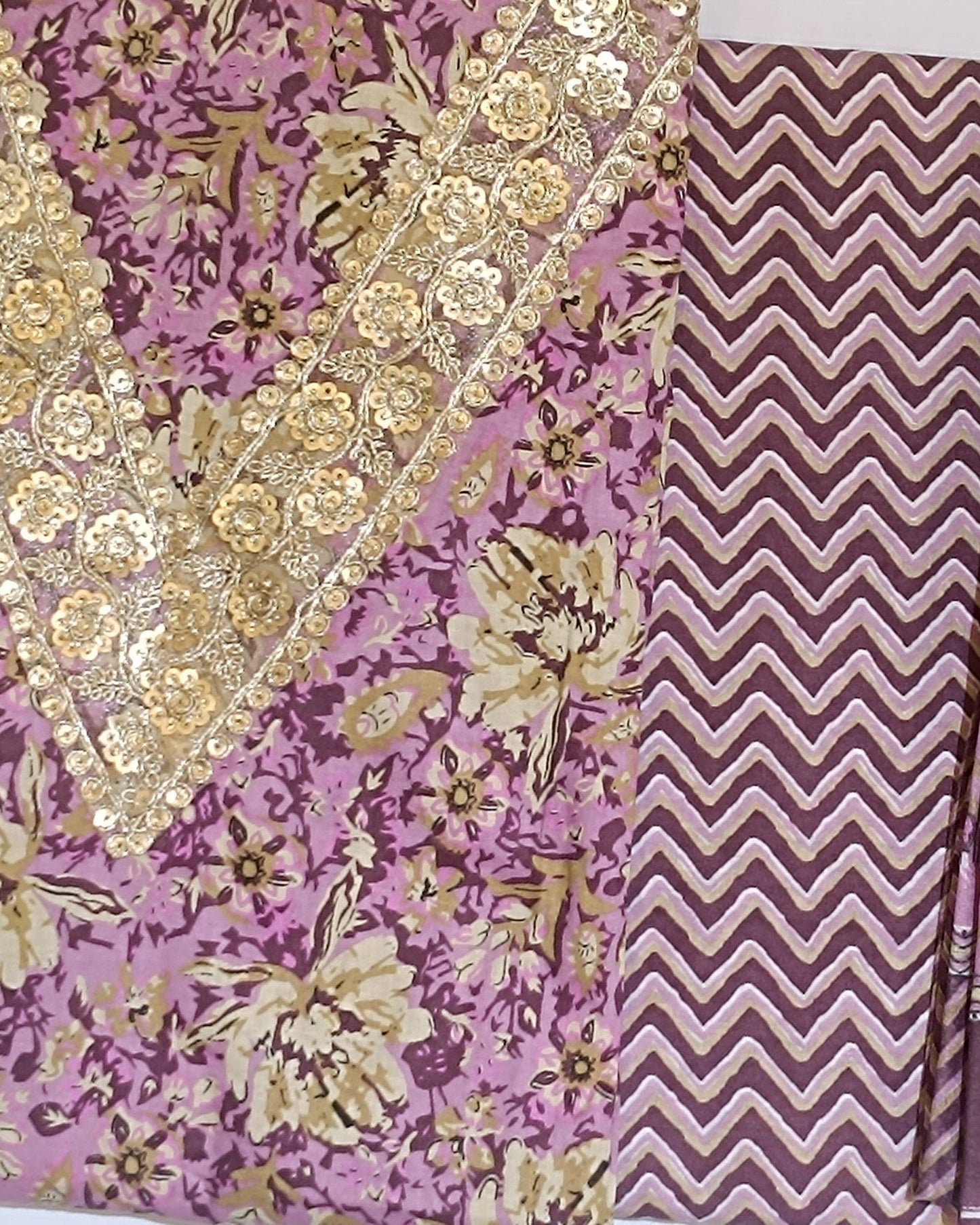 Pink Mal Cotton printed fabric Unstitched Salwar Suit