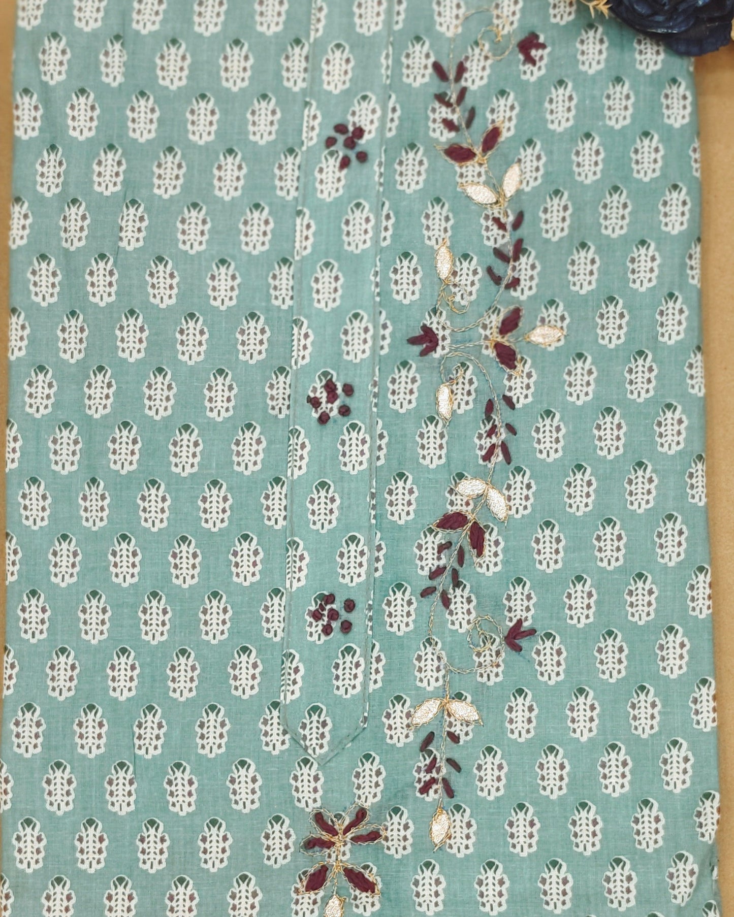 Light Sky Bule Mal Cotton printed fabric Unstitched Salwar Suit