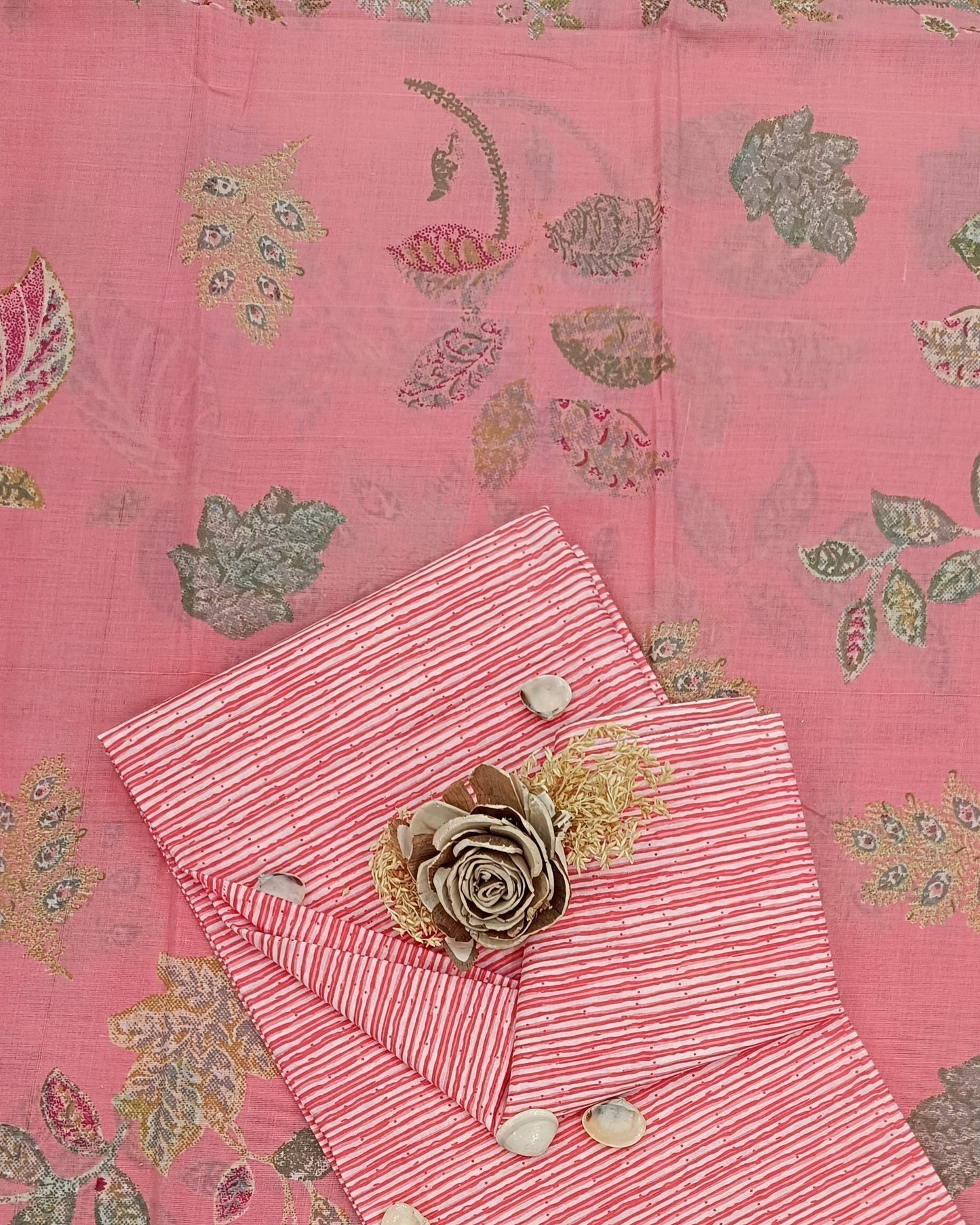 Pink Mal Cotton printed fabric Unstitched Salwar Suit