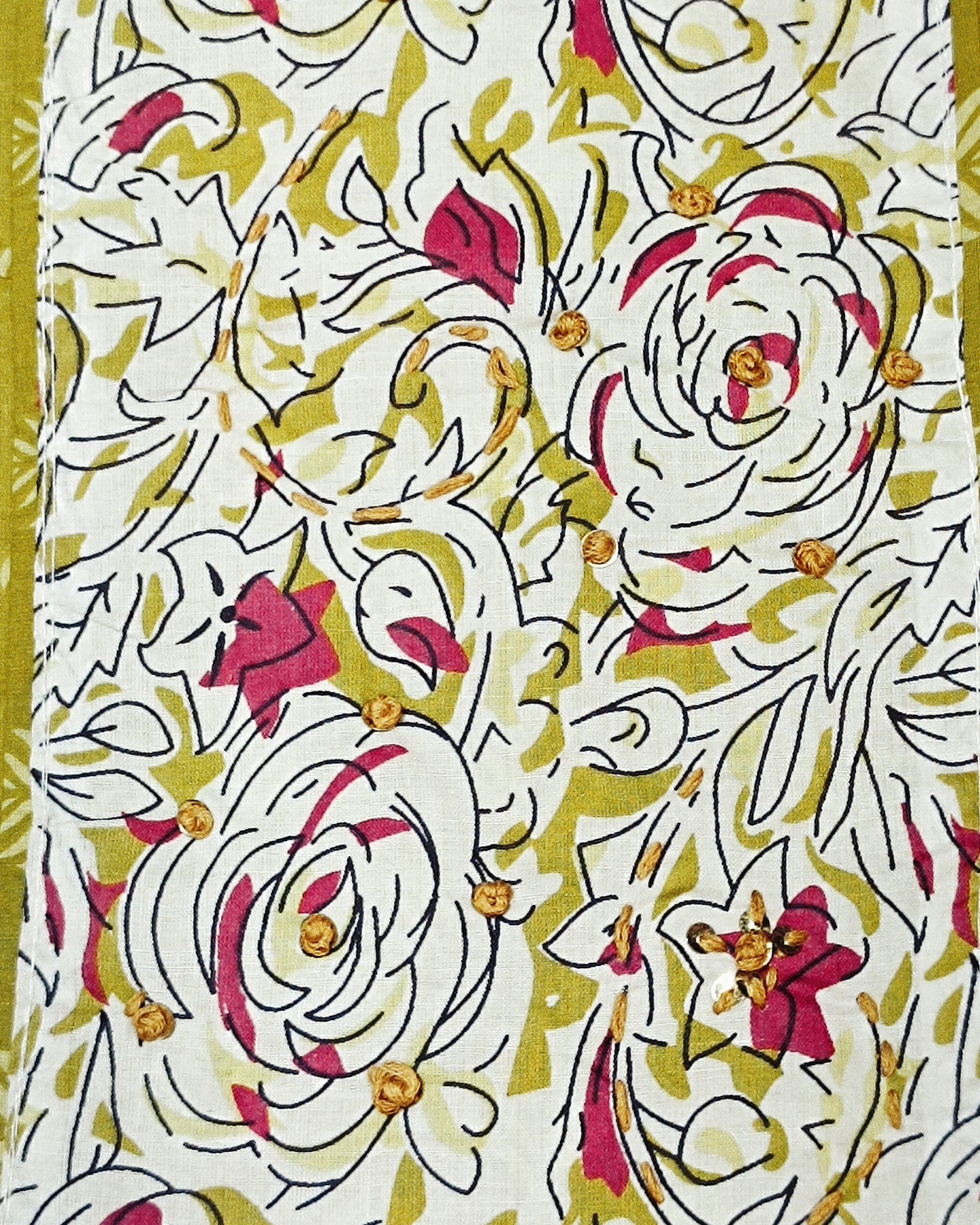 Yellow Mal Cotton printed fabric Unstitched Salwar Suit