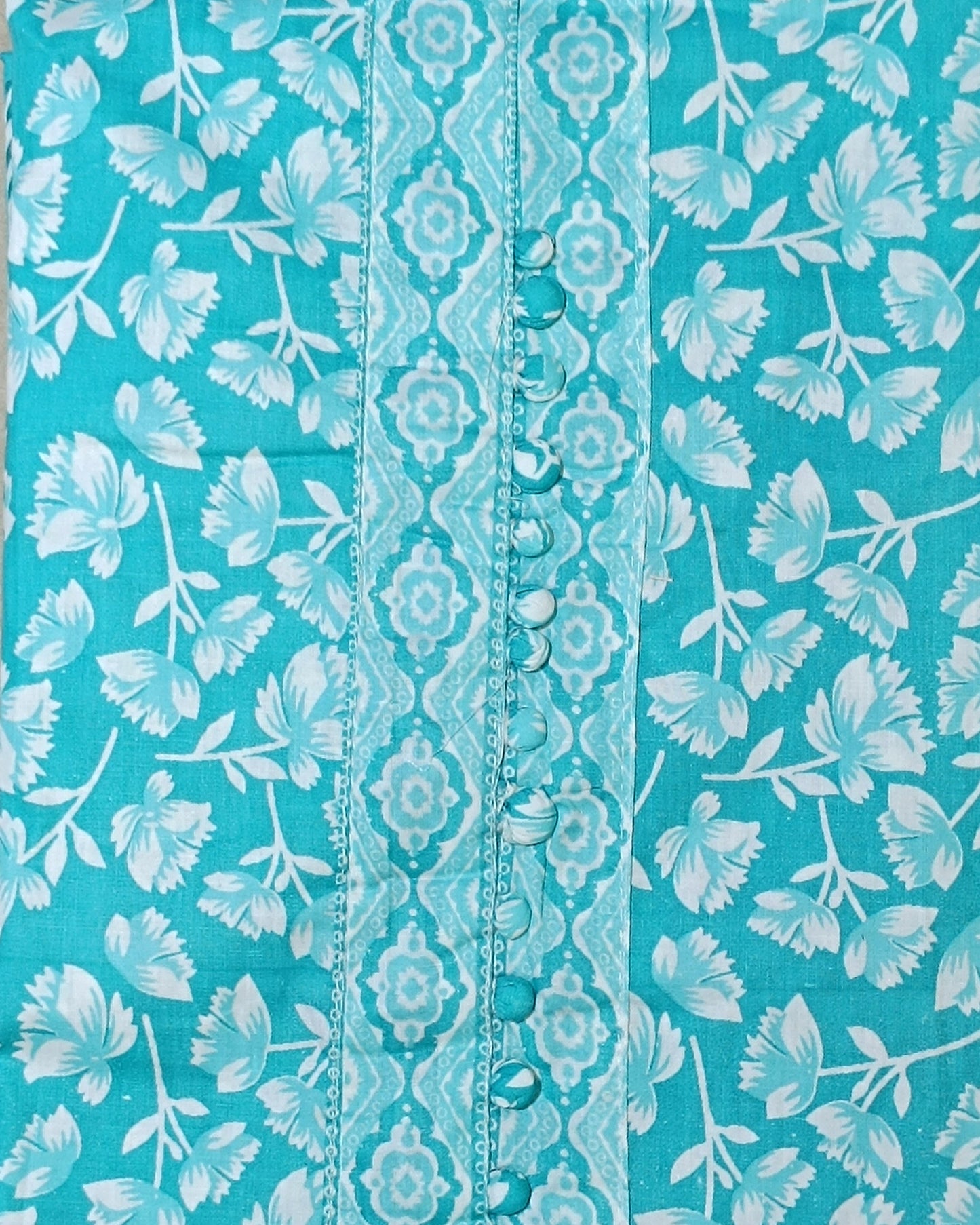 Blue Mal Cotton printed fabric Unstitched Salwar Suit