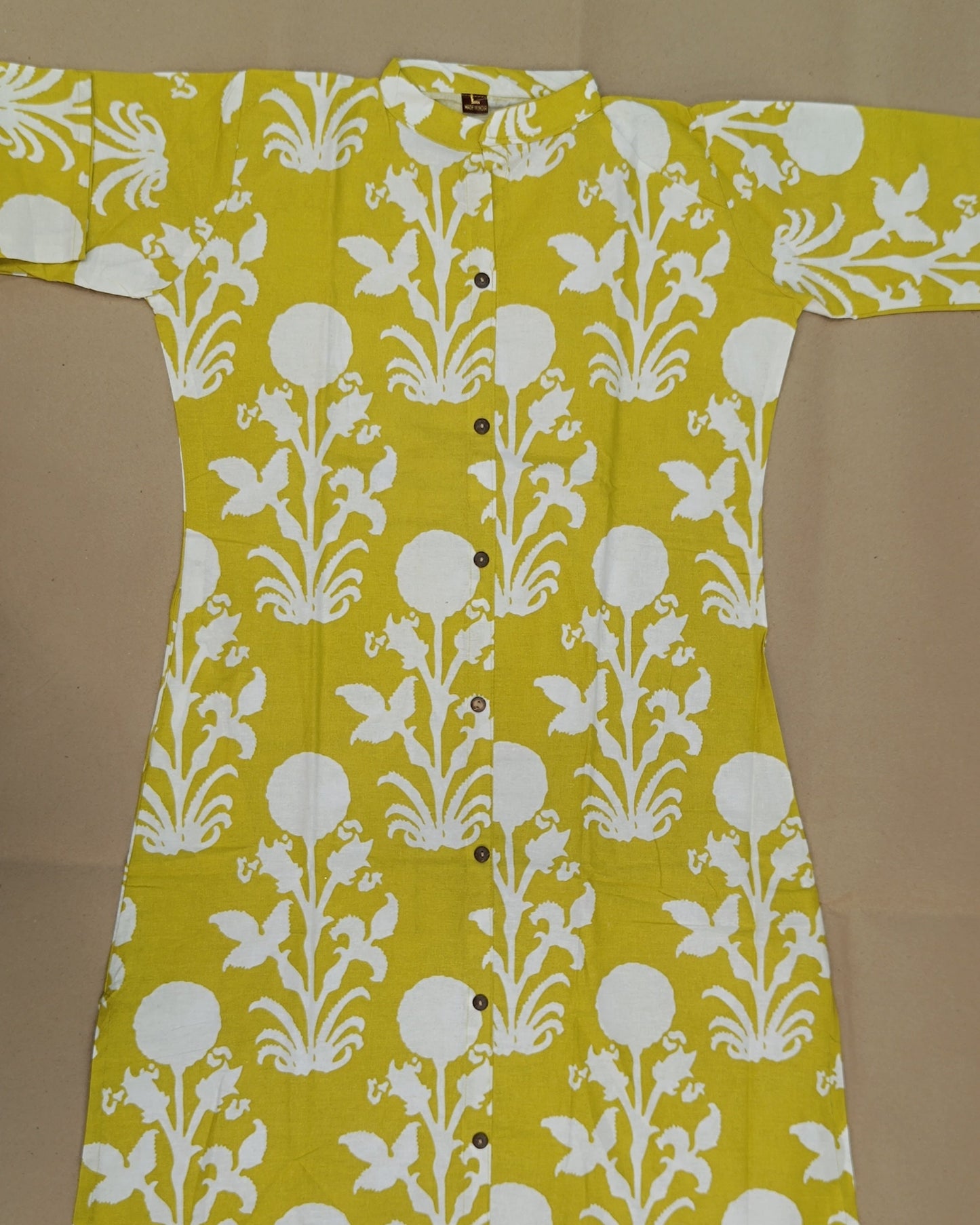 Yellow Printed Cotton Flex Ready Made Co-ord Set