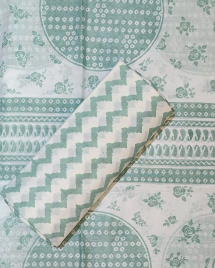 Light Sky Blue Mal Cotton printed fabric Unstitched Salwar Suit