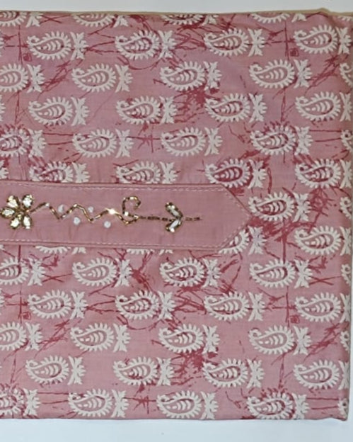 Dark Pink Mal Cotton printed fabric Unstitched Salwar Suit
