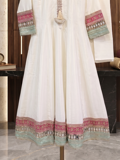 Glass silk anarkali set