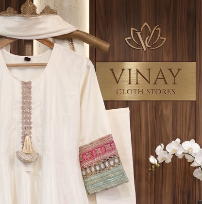 Glass silk anarkali set