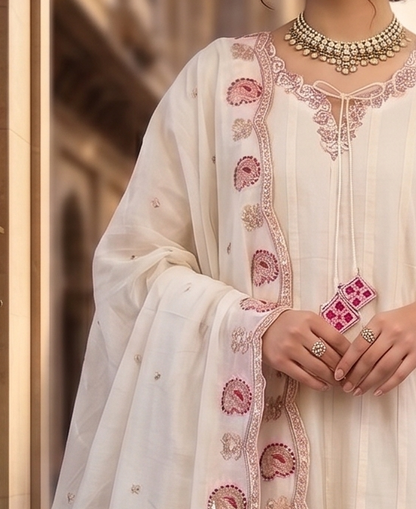 Mal chanderi anarkali suit
