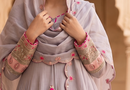 Mal chanderi anarkali suit