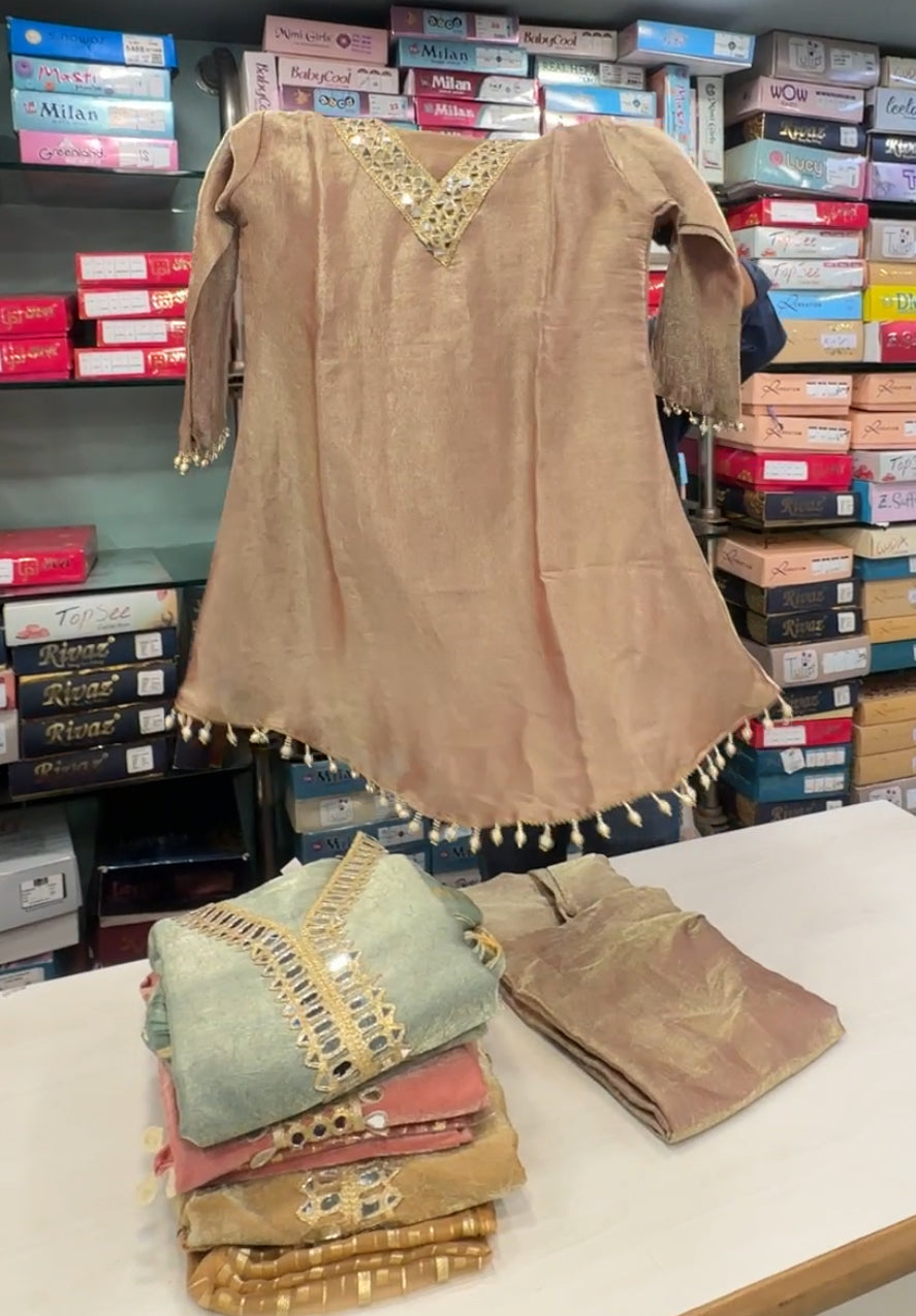 Glass Fabric Mirror work Cordset with dupatta