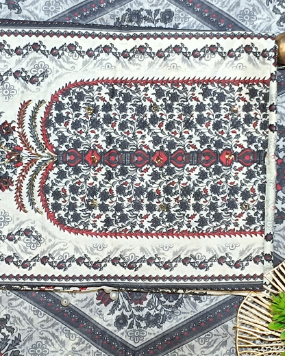 Dark Blue Mal Cotton printed fabric Unstitched Salwar Suit