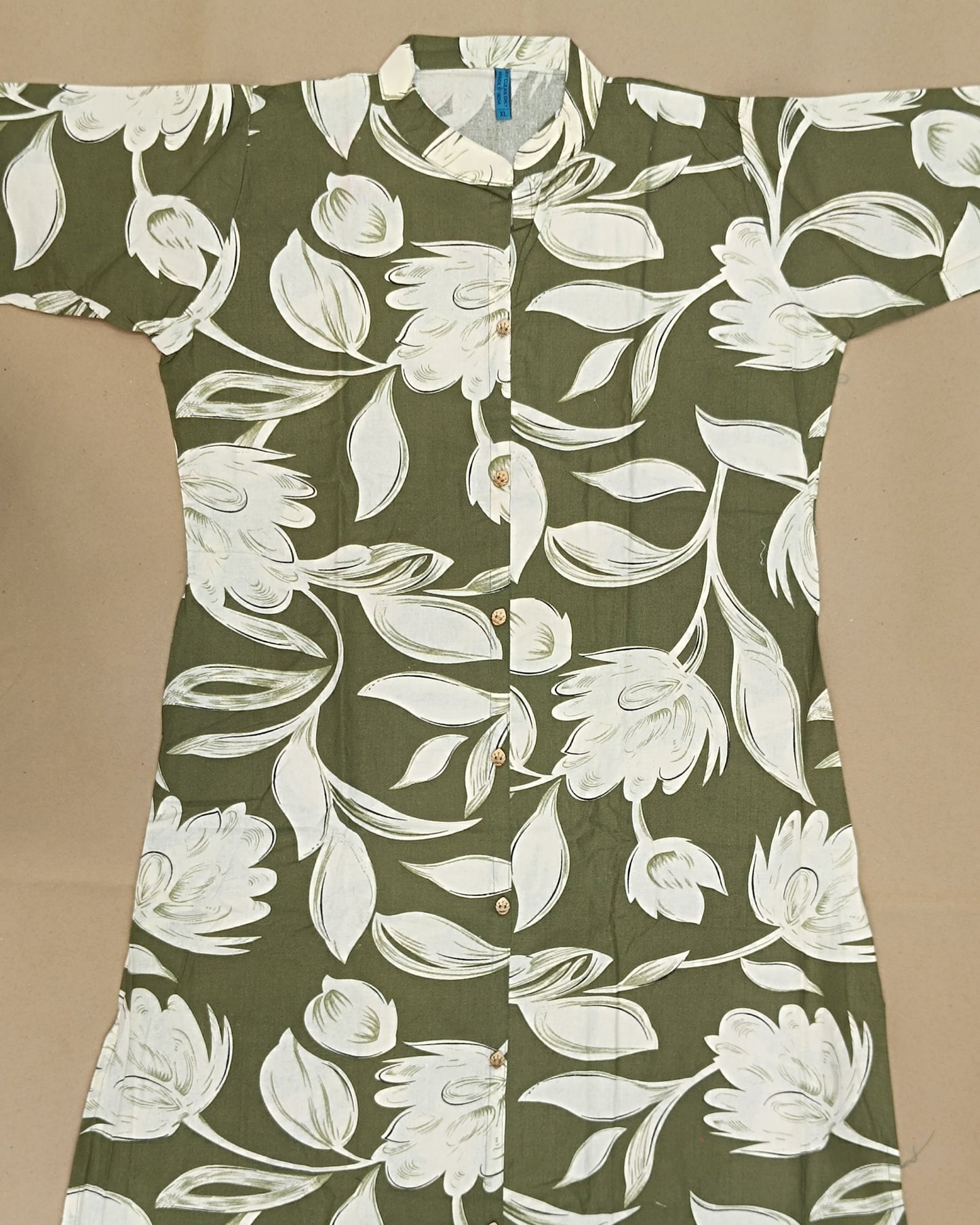 Light Green Printed Cotton Flex Ready Made Co-ord Set