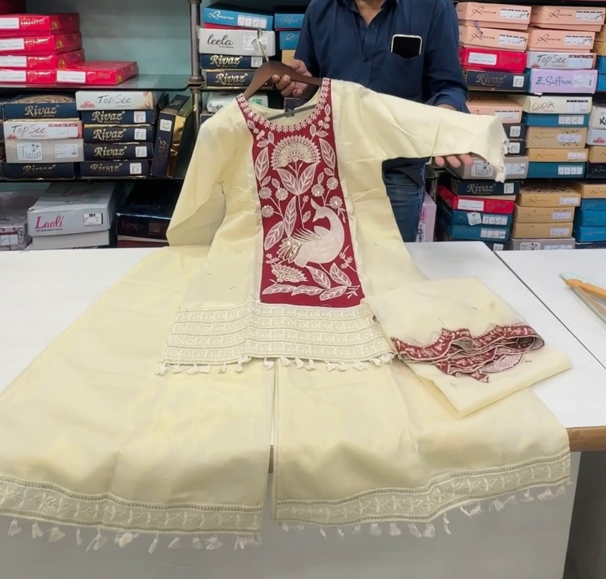 Ember Ivory Kurti Plazo Set