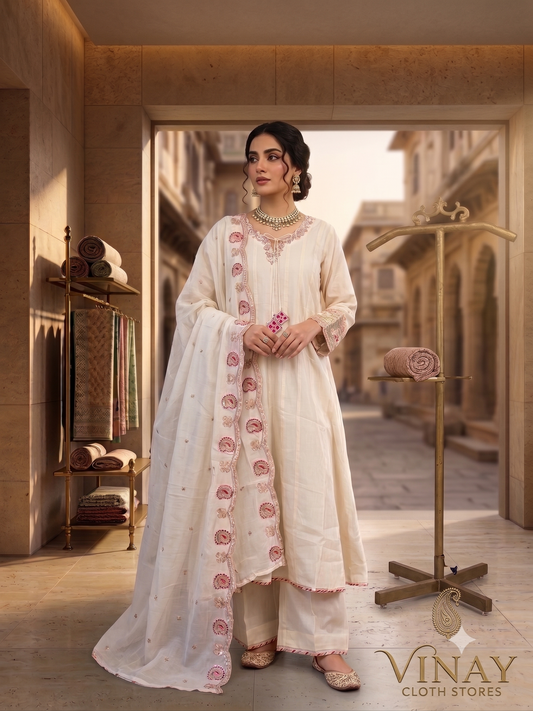 Mal chanderi anarkali suit