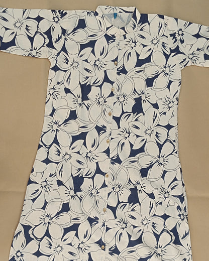 Cream Printed Cotton Flex Ready Made Co-ord Set