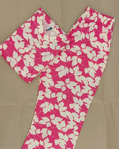 Pink Printed Cotton Flex Ready Made Co-ord Set