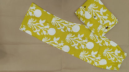 Yellow Printed Cotton Flex Ready Made Co-ord Set