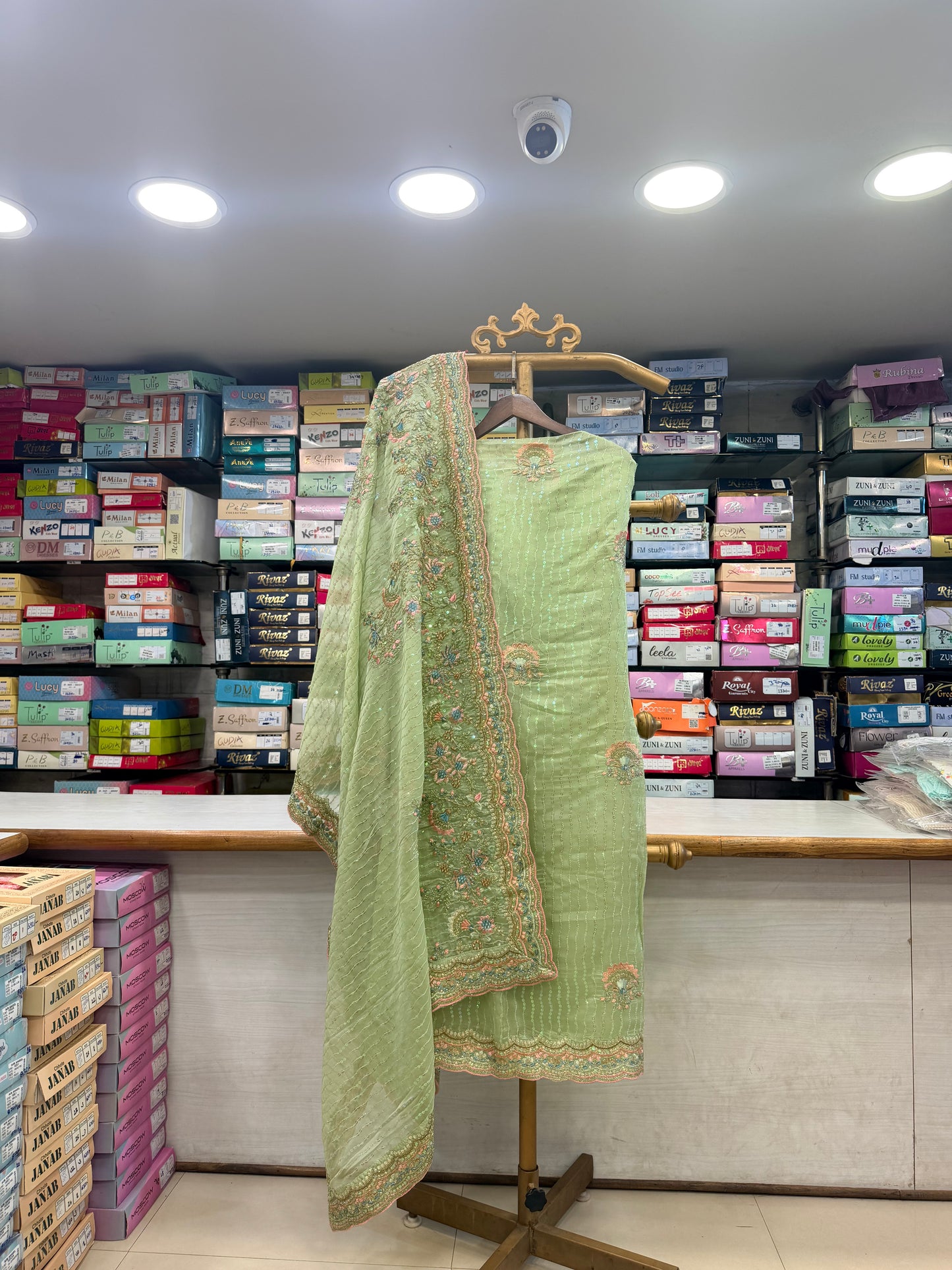 Enchanting Mint Green Pure Fabric Unstitched Suit Set