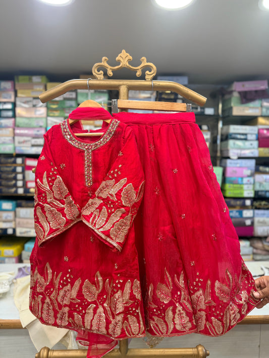 Rani Pink Heavy Gold Sequin Embroidered Suit Se