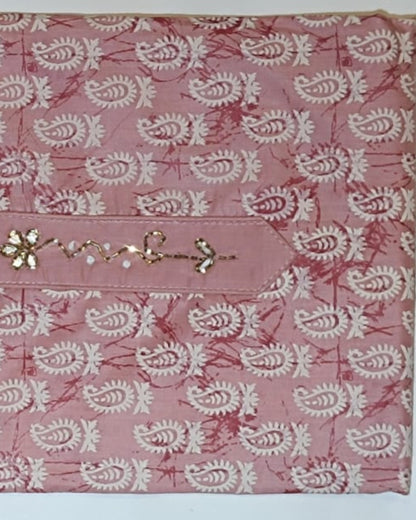 Dark Pink Mal Cotton printed fabric Unstitched Salwar Suit