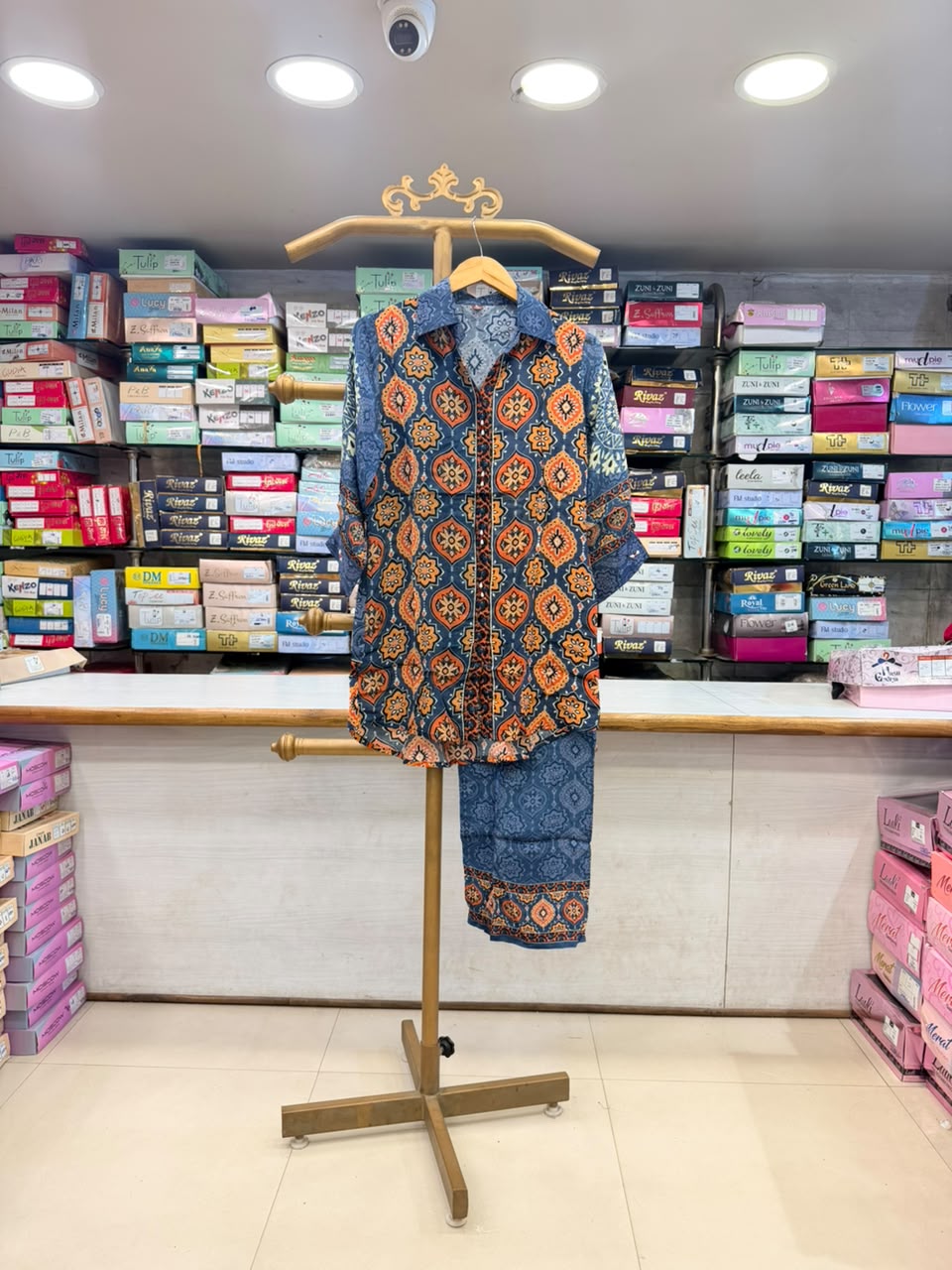 blue printed co-ord sets