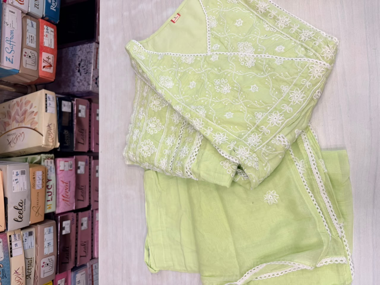 Chikankari Angrakha Anarkali Suit Set (Available in Sky Blue & Yellow)
