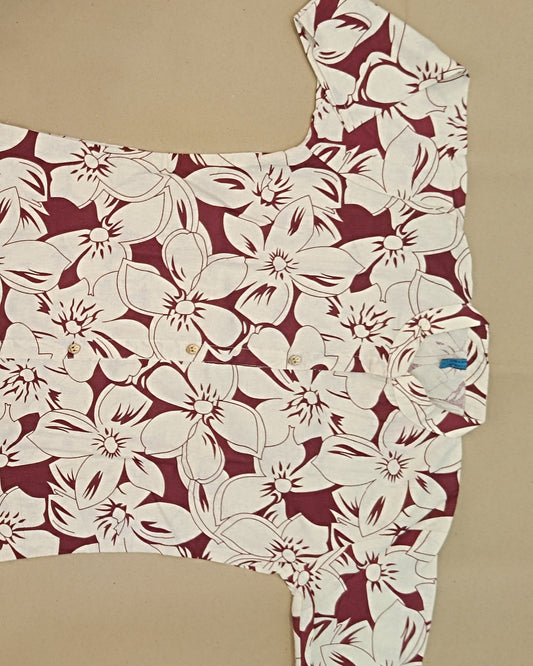 Maroon Printed Cotton Flex Ready Made Co-ord Set
